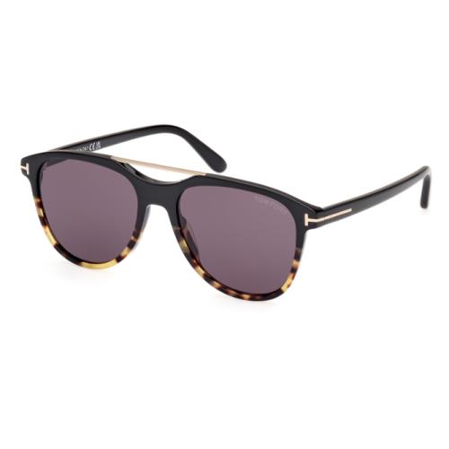 Tom Ford Damian 02 FT1098 05A Black/havana/smoke Square Men`s Sunglasses