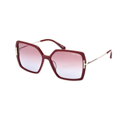 Tom Ford FT1039 69Z Shiny Bordeaux/gradient Mir Violet Square Women`s Sunglasses