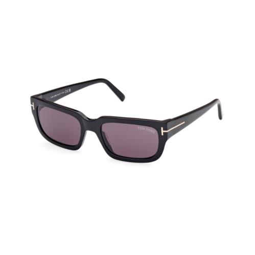 Tom Ford Ezra FT1075 01A Shiny Black/smoke Rectangular Men`s Sunglasses