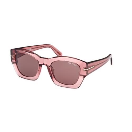 Tom Ford Guilliana FT1083 72E Shiny Dark Pink/brown Square Women`s Sunglasses