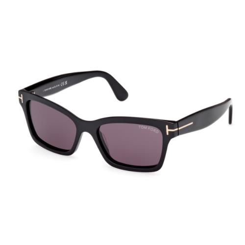 Tom Ford Mikel FT1085 01A Shiny Black/smoke Square Women`s Sunglasses