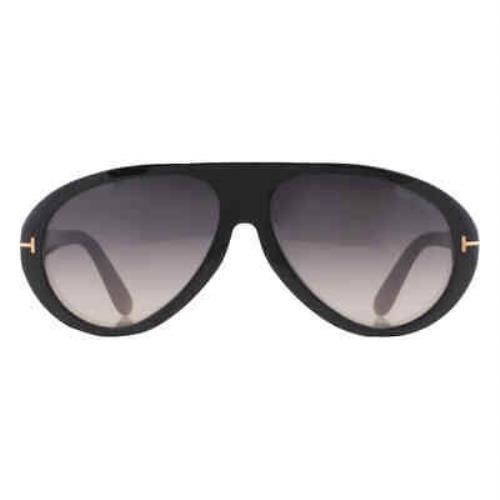 Tom Ford Camillo Smoke Pilot Men`s Sunglasses FT0988 01B 60 FT0988 01B 60 - Frame: Black, Lens: Grey