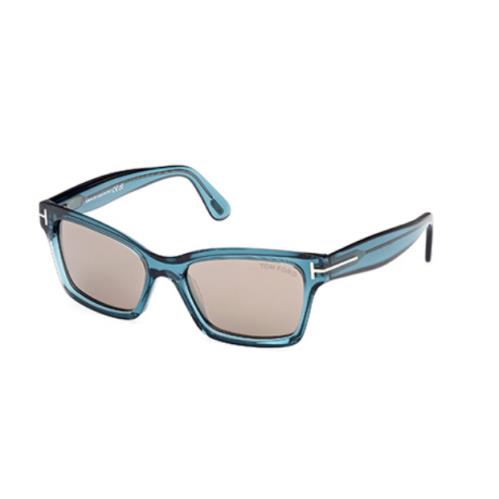 Tom Ford Mikel FT1085 90L Shiny Turquoise/roviex Square Women`s Sunglasses