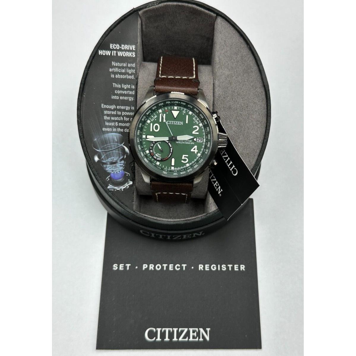 Citizen Eco-drive CC3064-01X Satellite Wave World Time Gps Men`s Watch Warranty