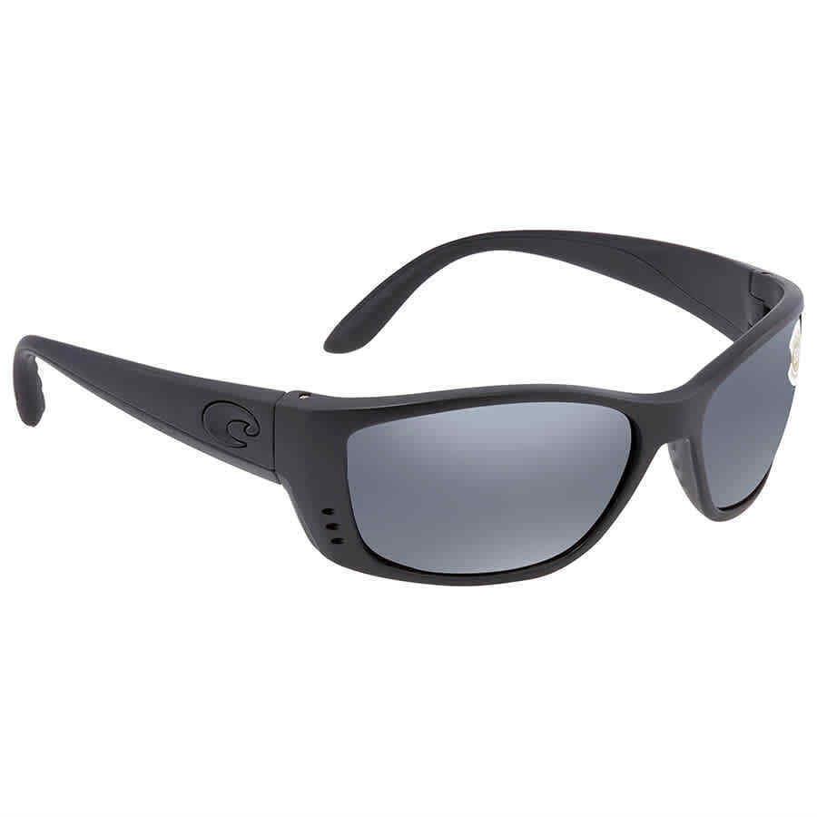 Costa Del Mar Fisch Grey Polarized Polycarbonate Men`s Sunglasses FS 01 Ogp 64 - Frame: Black, Lens: Grey