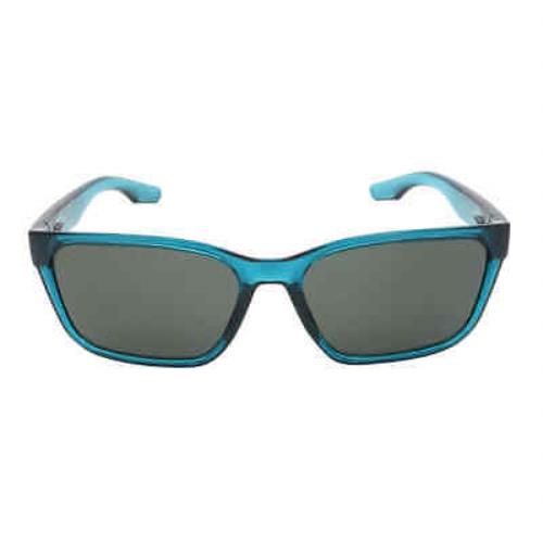 Costa Del Mar Palmas Gray Polarized Glass 580G Square Unisex Sunglasses 6S9081 - Frame: Green, Lens: Grey
