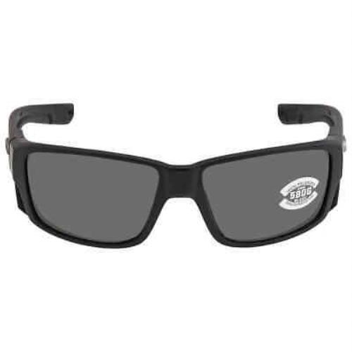 Costa Del Mar Tuna Alley Pro Grey Polarized Glass Men`s Sunglasses 6S9105 910505 - Frame: Black, Lens: Grey