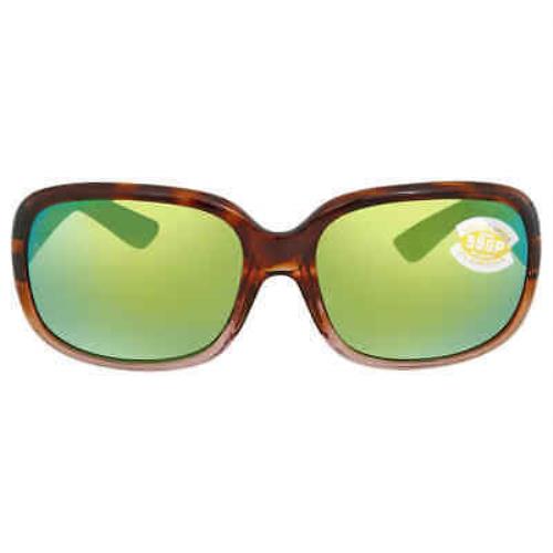 Costa Del Mar Gannet Green Mirror Polarized Polycarbonate Ladies Sunglasses Gnt - Frame: Shiny Tortoise Fade, Lens: Green