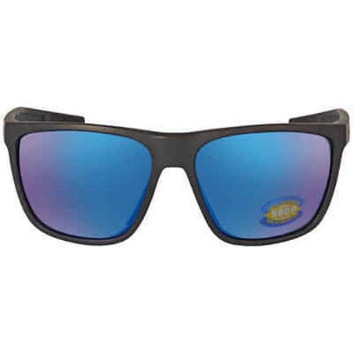 Costa Del Mar Ferg XL Blue Mirror Polarized Polycarbonate Men`s Sunglasses - Frame: Black, Lens: Blue