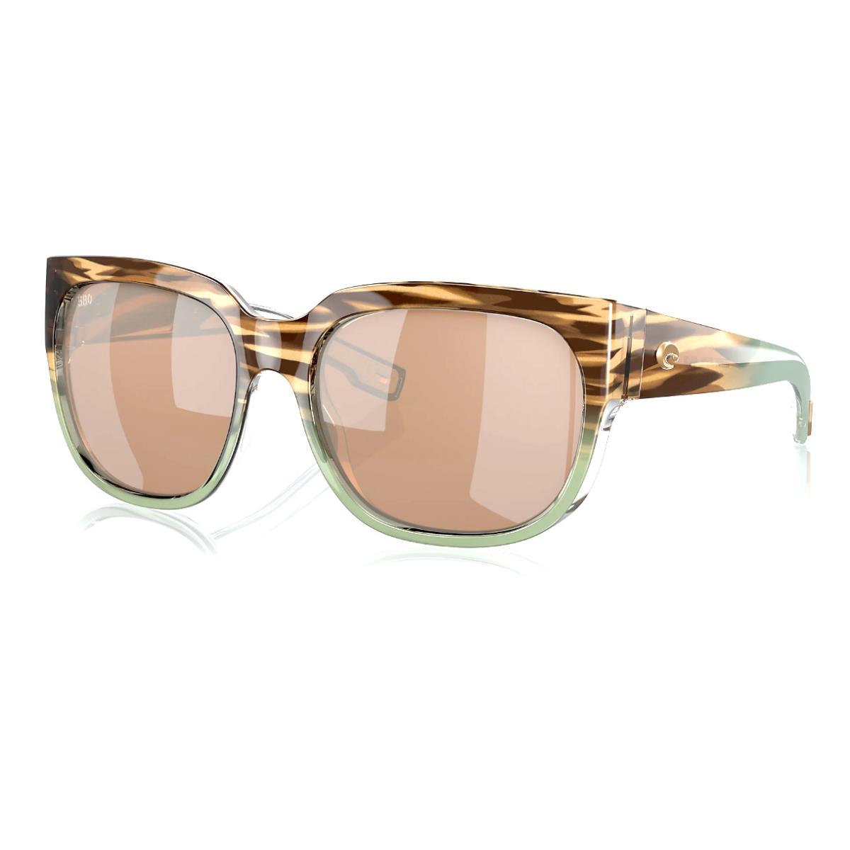 Costa Del Mar Waterwoman 2 Copper Silver Mirror 580P Polarized Glass Cat Eye - Frame: Green, Lens: Multi