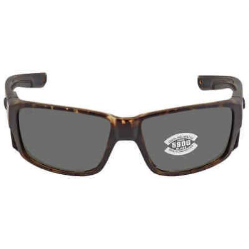 Costa Del Mar Tuna Alley Pro Grey Polarized Glass Men`s Sunglasses 6S9105 910512 - Lens: Grey