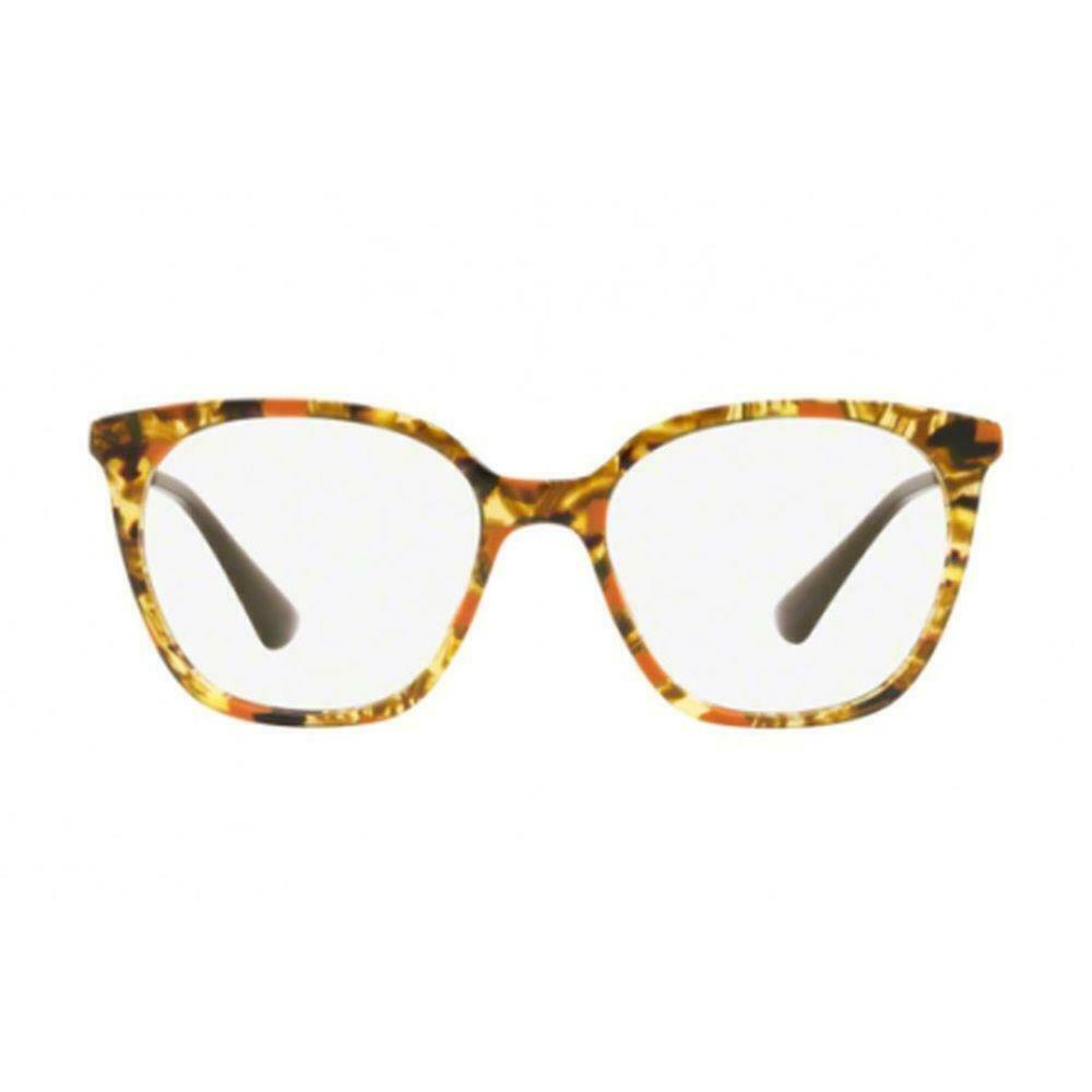 Prada Eyeglasses VPR11T KJN-1O1 53 Striped Brown / Orange 53-17-140