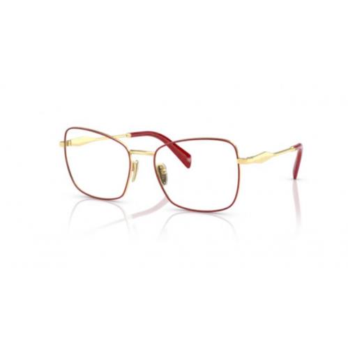 Prada PR53ZV 12F1O1 54 Red Gold Frames Women`s Eyeglasses