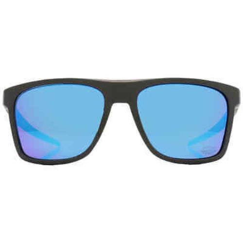 Oakley Leffingwell Prizm Sapphire Rectangular Men`s Sunglasses OO9100 910016 57 - Frame: Grey, Lens: Blue