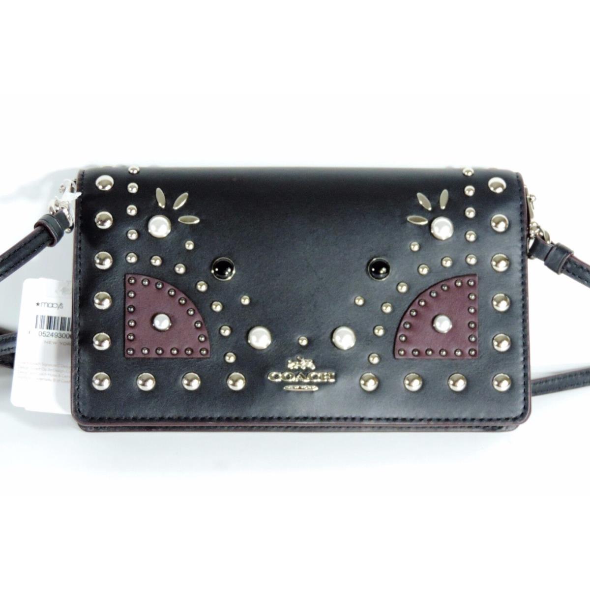 Coach Western Rivets Foldover Crossbody Clutch 56529 Glovetanned Leather Bag