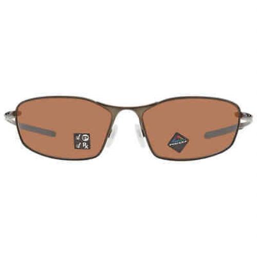 Oakley Whisker Prizm Tungsten Polarized Rectangular Men`s Sunglasses OO4141 - Frame: Grey, Lens: Brown