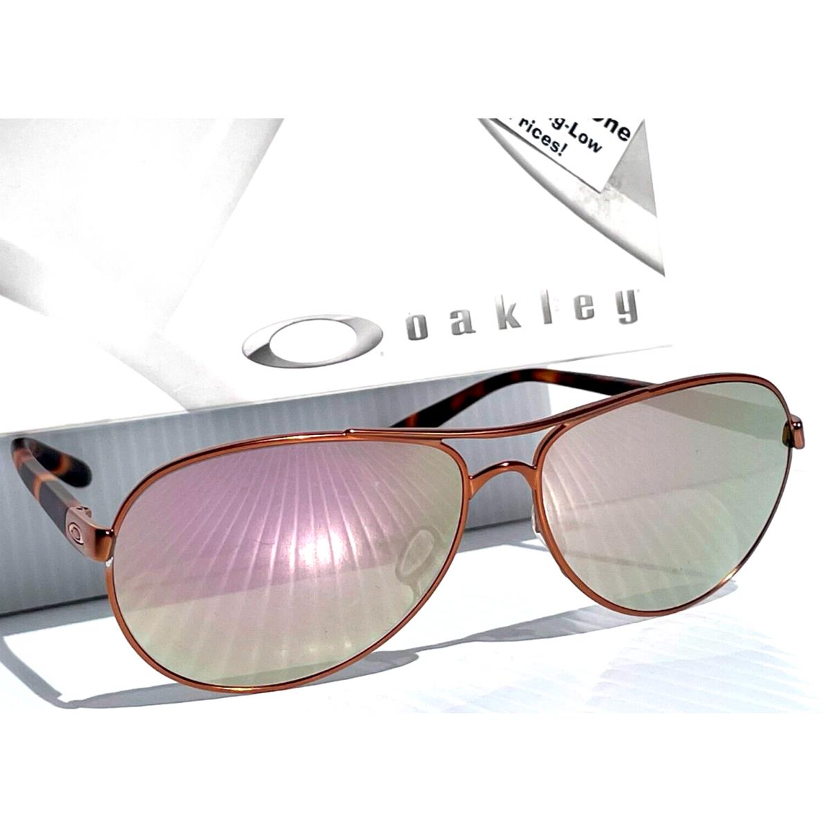 Oakley Feedback Satin Rose Gold w Polarized Galaxy Rose Gold Sunglass 4079