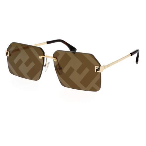 Fendi Sky FE40043U 33G Gold/brown Mirrored Square Men`s Sunglasses