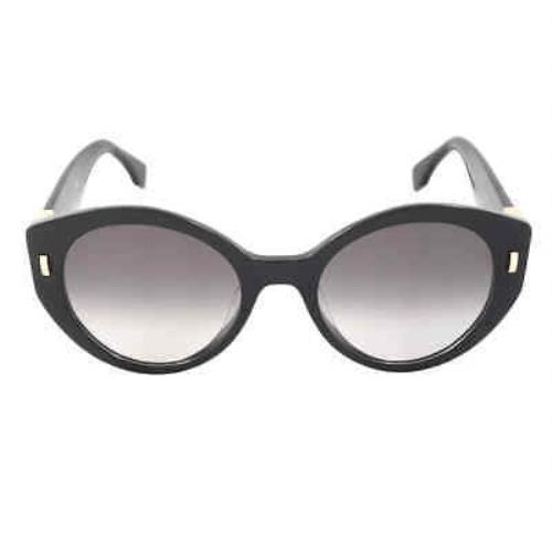 Fendi Gradient Smoke Round Ladies Sunglasses FE40037U 01B 55 FE40037U 01B 55
