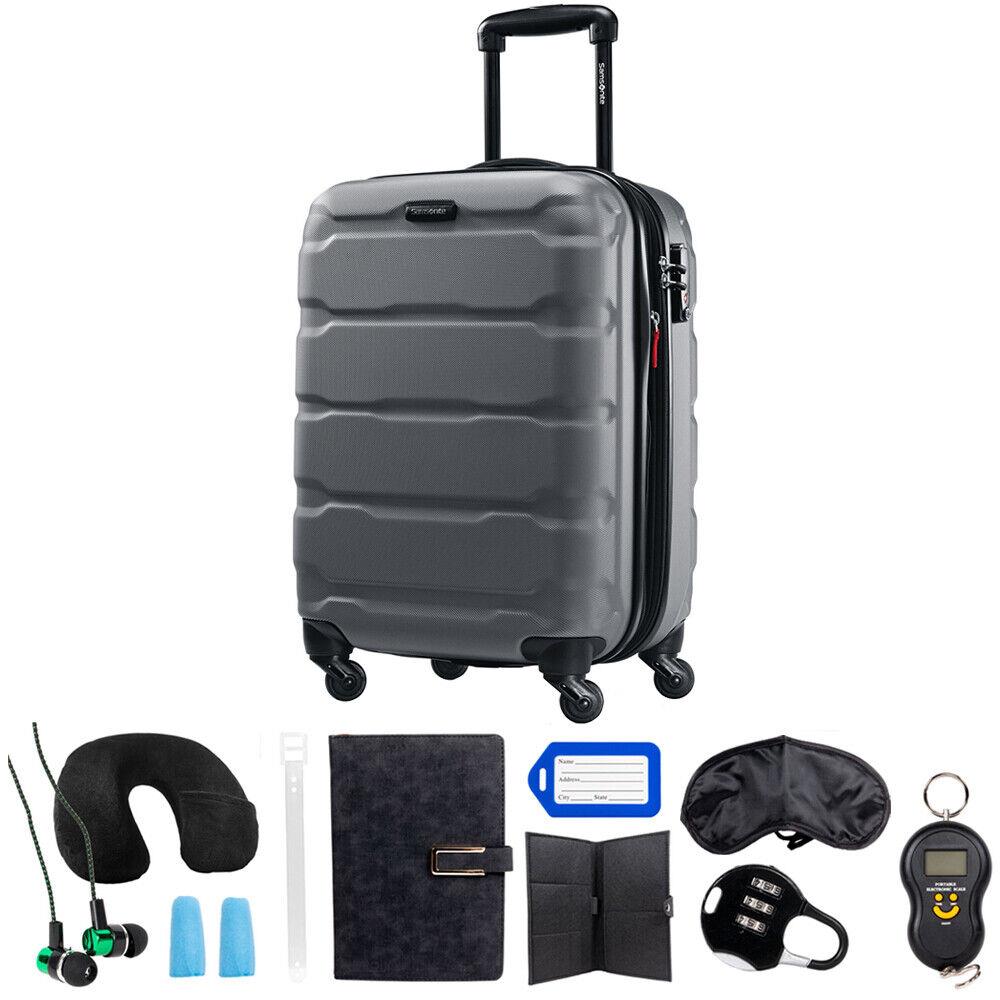 Samsonite Omni Hardside Luggage 20 Spinner Charcoal with 10pc Accessory Kit