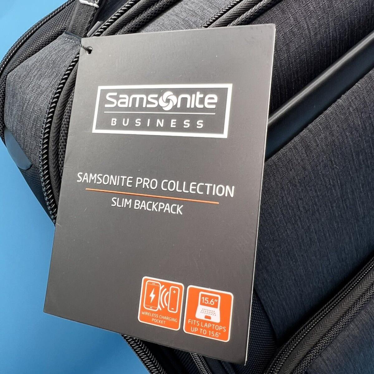 Samsonite Pro Laptop Backpack Black/shaded Gray Nylon 126358-3989