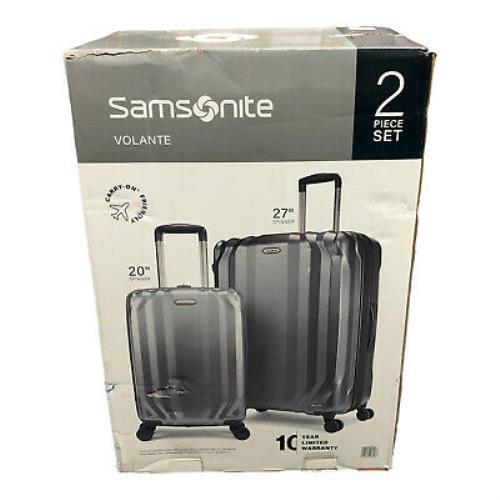 Samsonite Volante Hardside Spinner Luggage 2-Piece Set Dark Gray