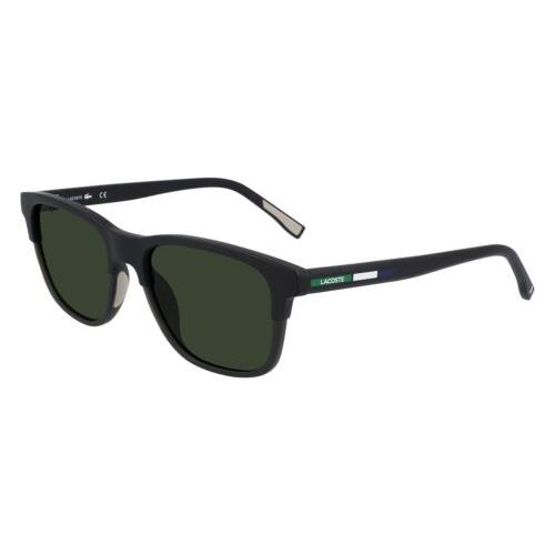 Lacoste L607SND 001 Matte Black Sunglasses with Green Lenses 54/18/145