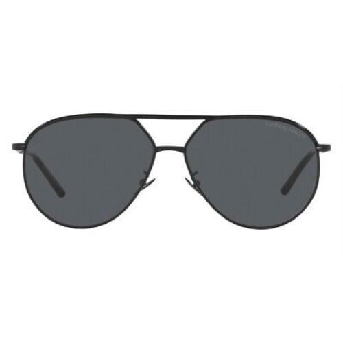 Giorgio Armani AR6120J Sunglasses Men Black Aviator 60mm