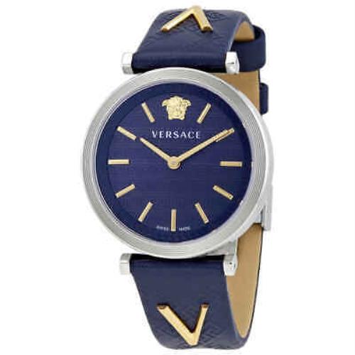 Versace V-twist Quartz Navy Blue Dial Ladies Watch VELS00119
