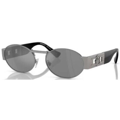 Versace VE2264 10016G Sunglasses Men`s Matte Gunmetal/grey Mirror Silver 56mm
