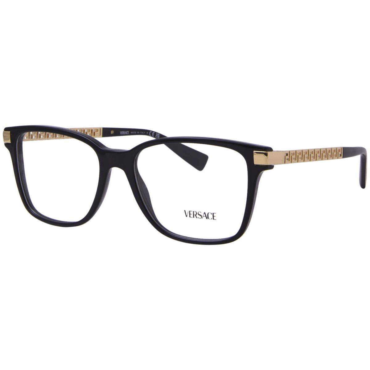 Versace VE3340U GB1 Eyeglasses Frame Men`s Black Full Rim Square Shape 55mm