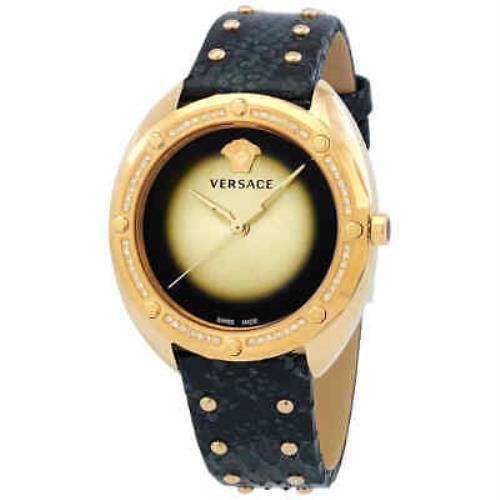 Versace Shadov Quartz Gold Dial Ladies Watch VEBM01118
