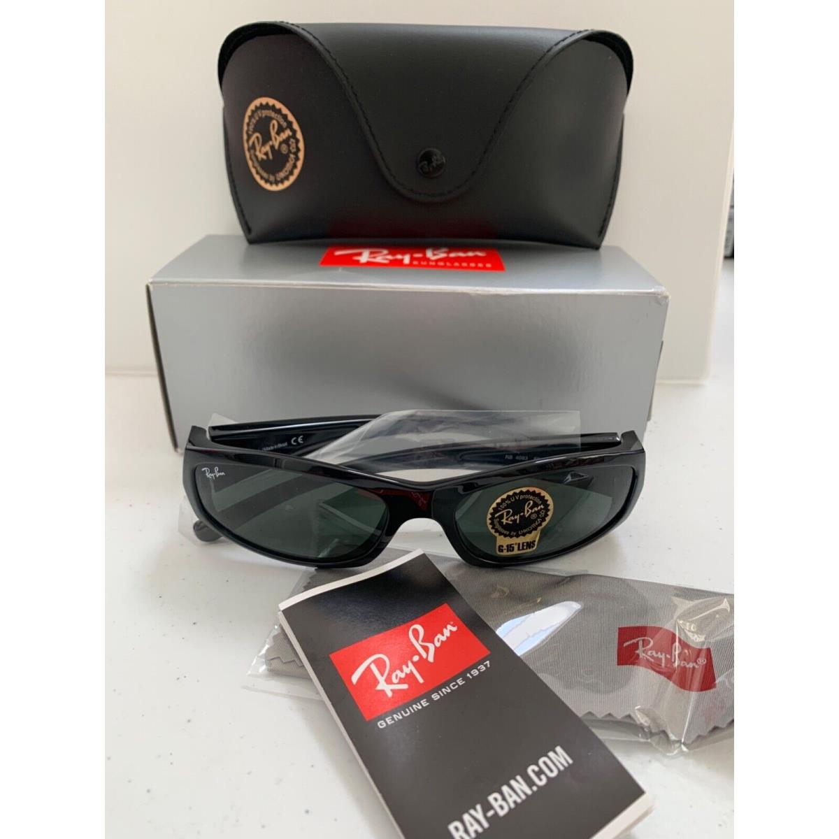 Ray Ban RB4093-601-57 Black Frame Green Lens Sunglasses Case Cloth Booklet