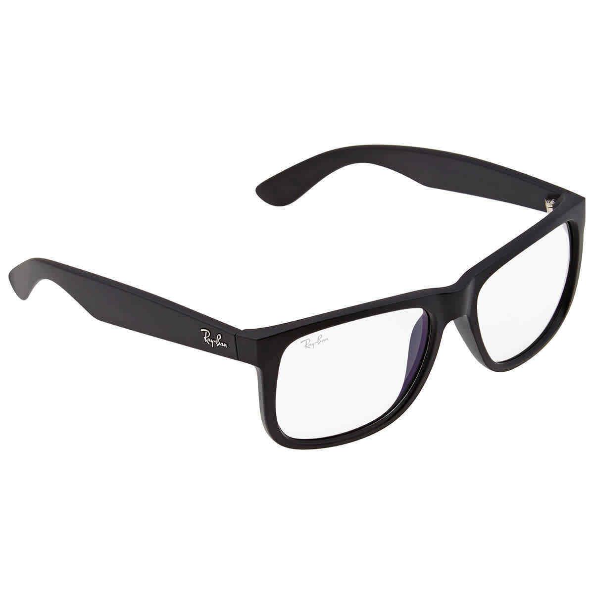 Ray Ban Justin Clear Square Men`s Sunglasses RB4165 622/5X 54 RB4165 622/5X 54 - Frame: Black, Lens:
