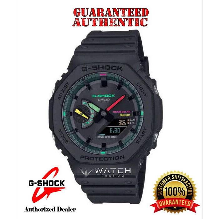 Casio G-shock GAB2100MF-1A Solar Smart Phone Link Vibrant Color Dial Black Watch