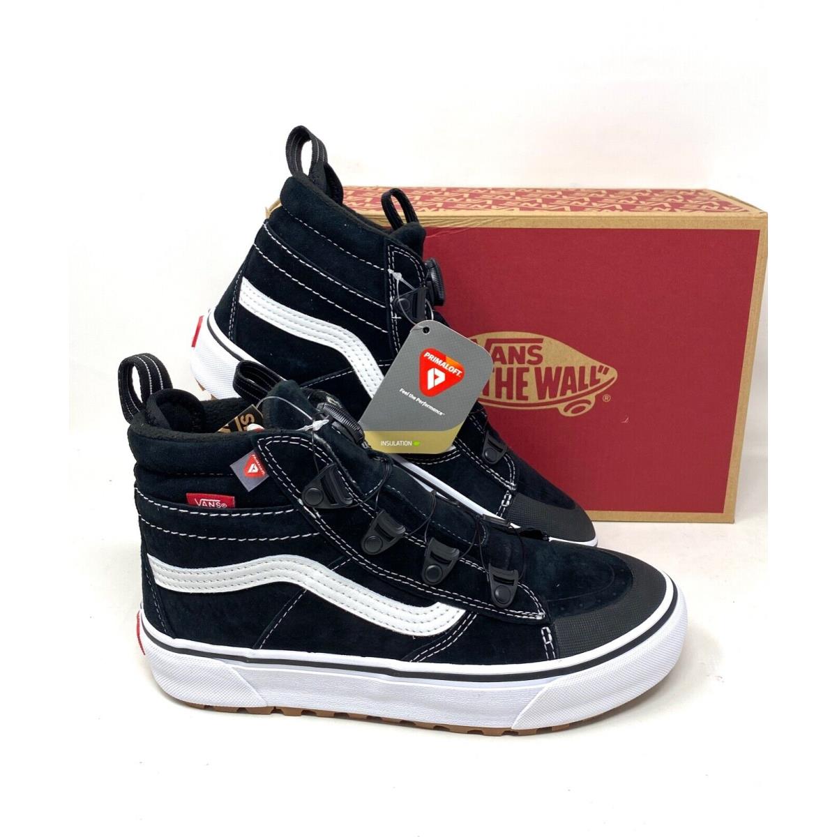 Vans Sk8-Hi Boa MTE-2 High Top Black White Suede Women Size Sneakers VN0007NMBA2