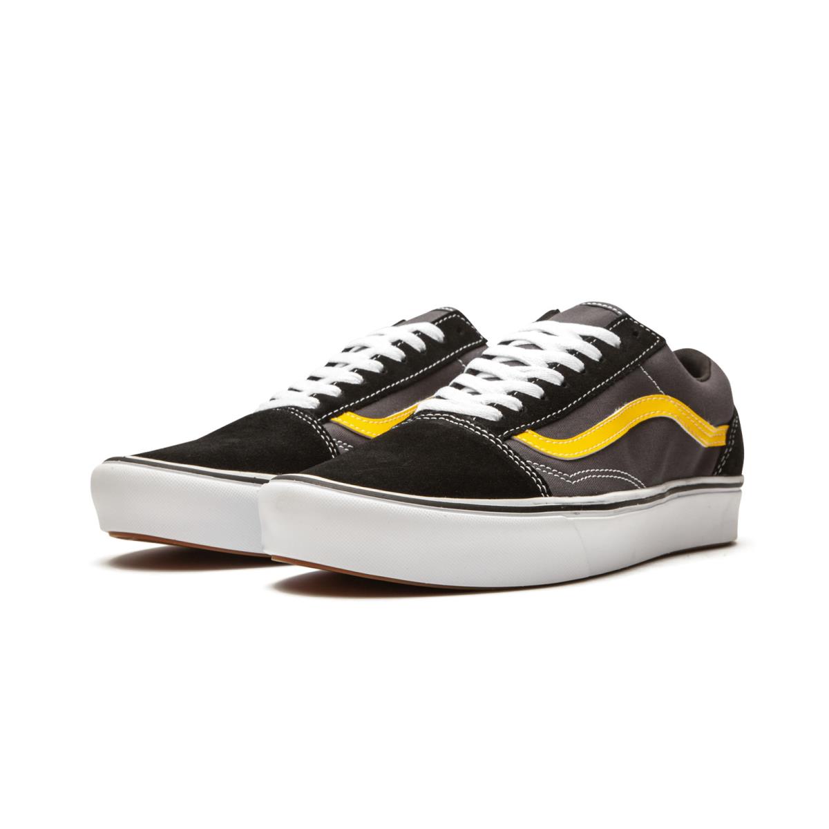 Vans U Comfycush Old Skool Sneakers Black Gray White Lemon