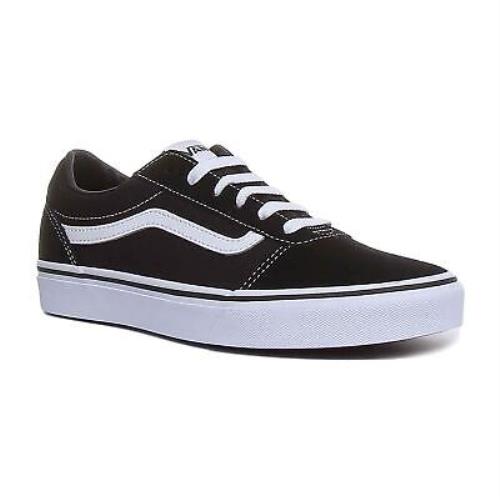 Vans Ward You Youths Lace Up Athletic Sneakers In Black White Size US 2 - 6 - BLACK WHITE