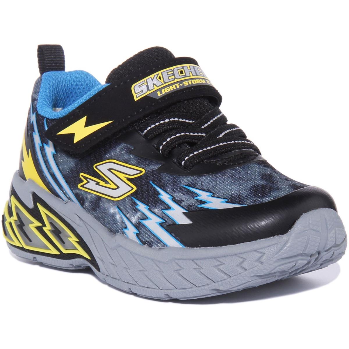 Skechers Light Storm 2.0 Infants Light Up Sneakers In Grey Black Size US 5 - 10 GREY BLACK