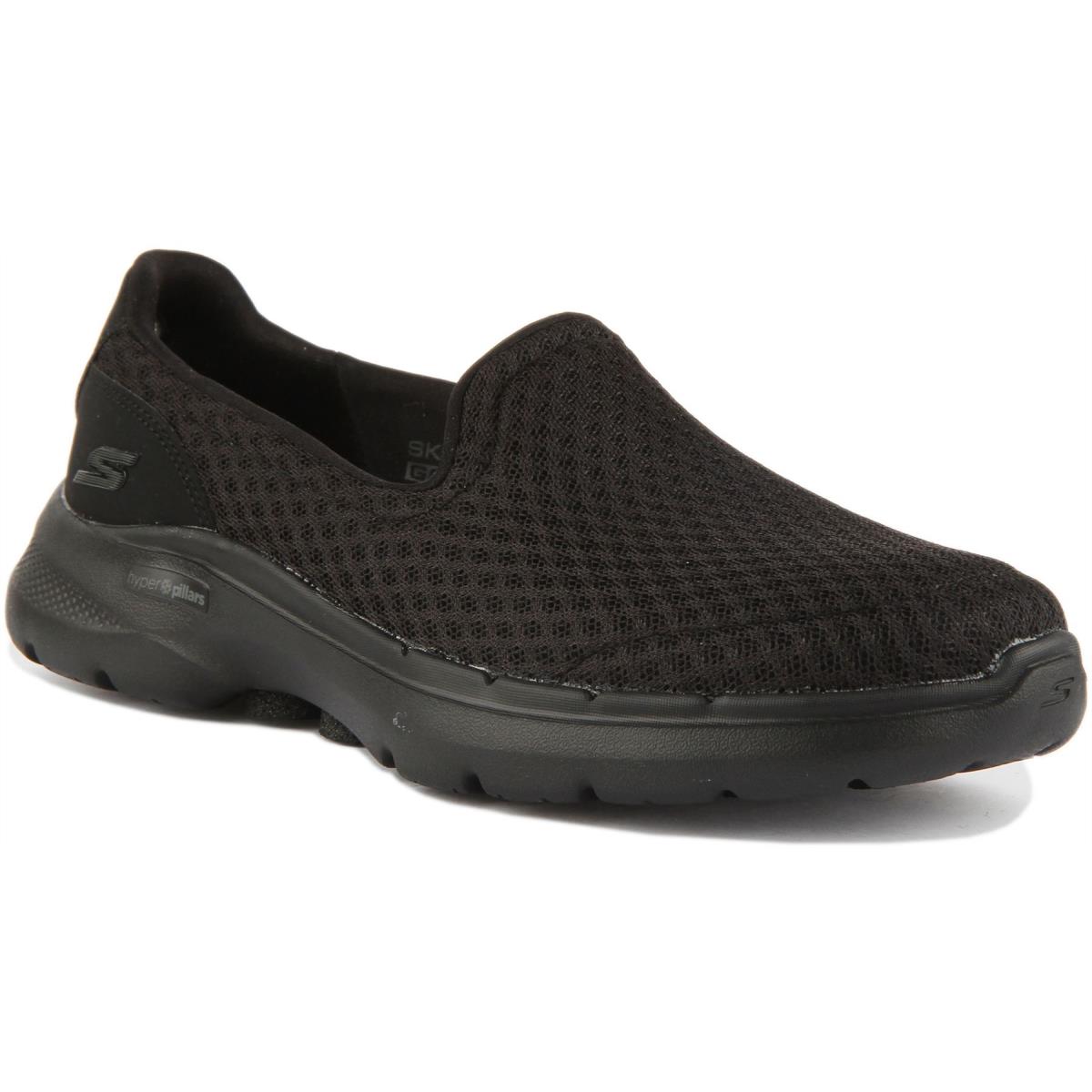 Skechers Go Walk 6 Women Slip On Lightweight Sneaker In Blackblack Size US 5- 11 - BLACK BLACK