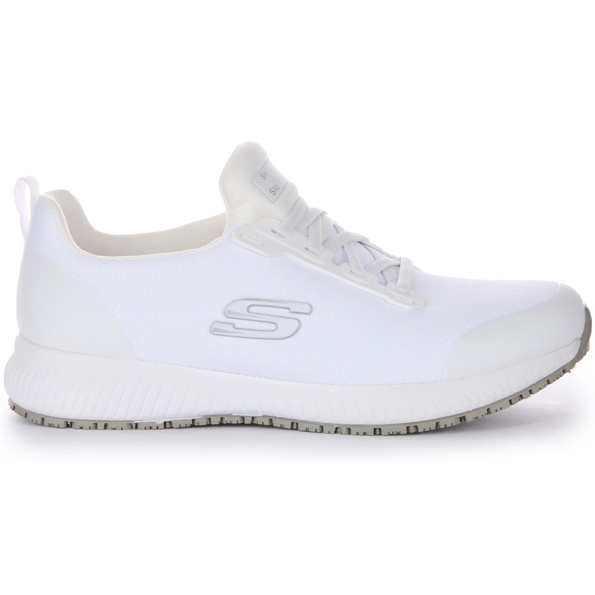 Skechers Suqad SR Memory Foam Mesh Sneaker White Womens US 5 - 10 - WHITE