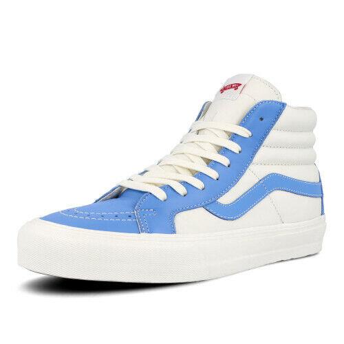 Vans SK8 Hi Leather Bonnie Blue Marshmallow White Sneaker VN0A4BVHXG0 Skate Gym