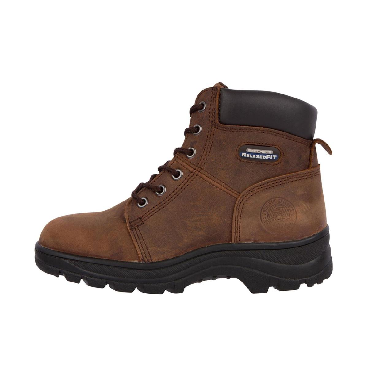 Skechers Womens Workshire - Peril Steel Toe Brown - Brown