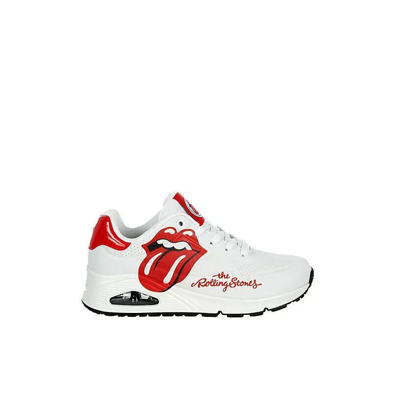 Skechers Womens Rolling Stones Uno Causal Running Sneaker - White, Fashion: White