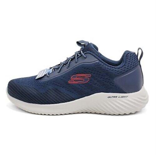 Skechers Men`s Bounder Intread Sneaker with Elastic Laces - Blue