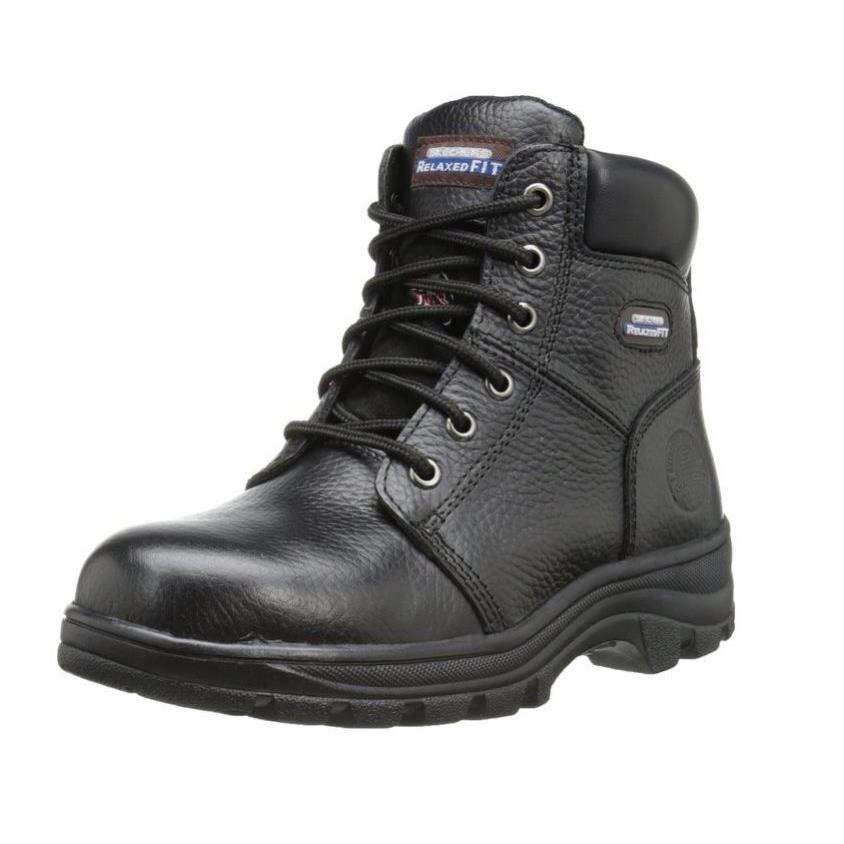 Skechers Peril Women`s Black Relaxed Fit EH Steel Toe Boot Memory Foam 76561/BLK