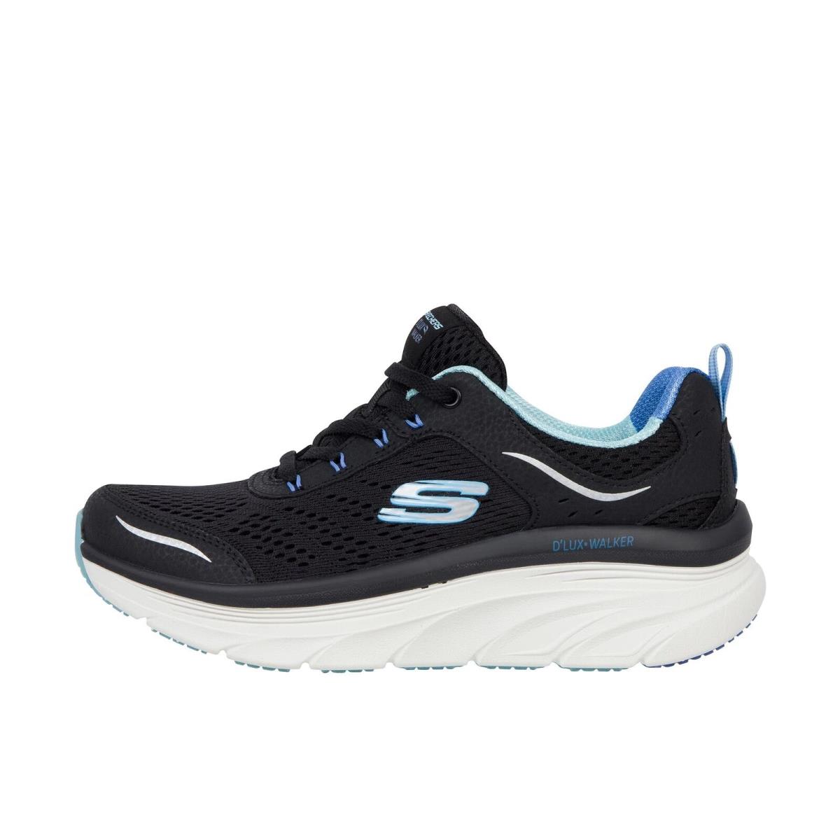 Skechers Womens D Lux Walker Infinite Motion Black Light Blue - Black