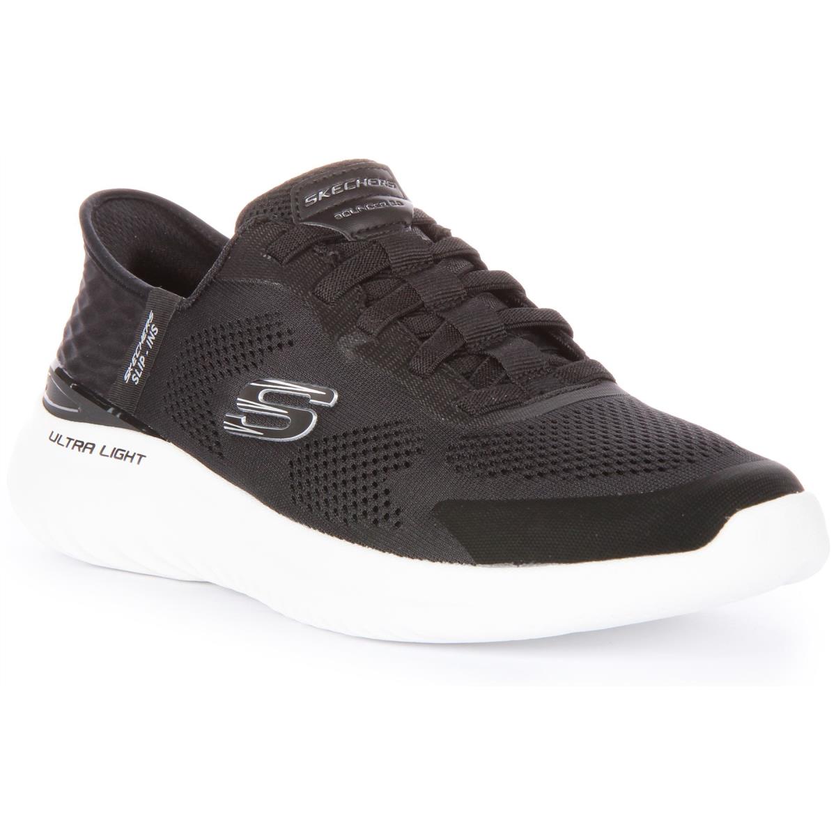 Skechers Bounders 2.0 Emmerged Vegan Light Sneaker Black White Mens US 7 - 13 - BLACK WHITE