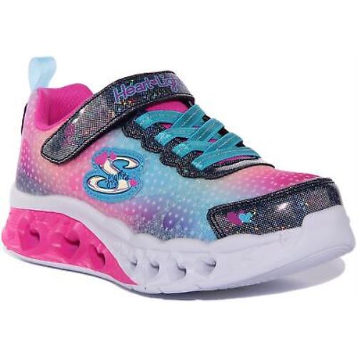 Skechers Flutter Heart Lights Girls Sneakers In Multi Colo Size US 10C - 3Y