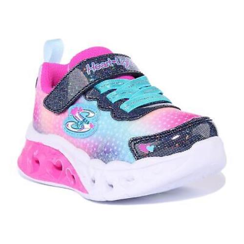 Skechers Simply Love Girls Lights Up Sneaker In Multi Colo Size US 5C - 3Y - MULTI COLO